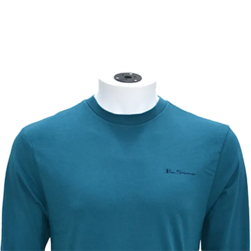ben sherman psbv2007 mens t shirts long sleeve teal blue1