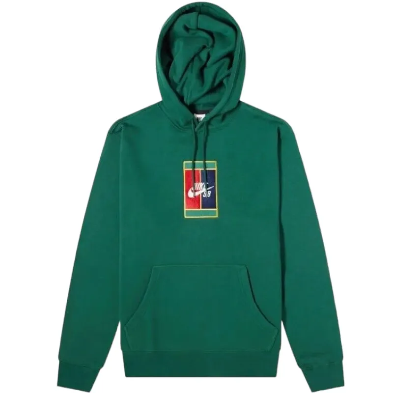 nike mens fleece hoodie green sb court logo1
