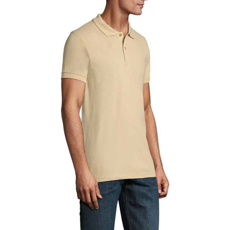 mens polo shirts regular fit casual summer cotton tee beige1