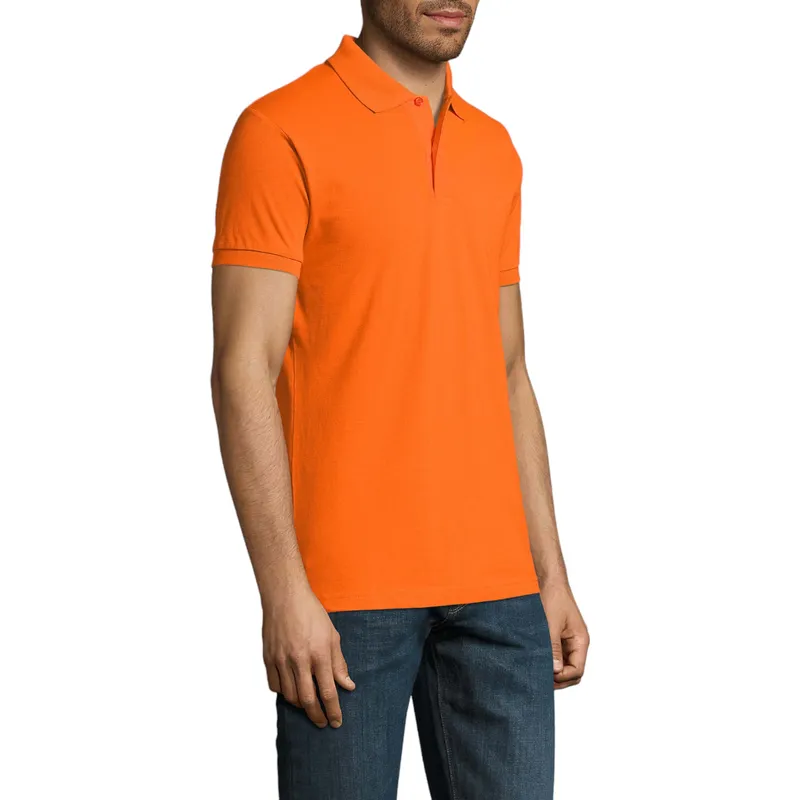 mens polo shirts regular fit casual summer cotton tee orange1