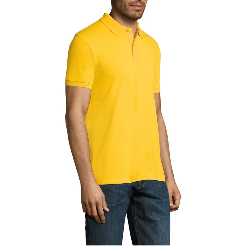 mens polo shirts regular fit casual summer cotton tee yellow1