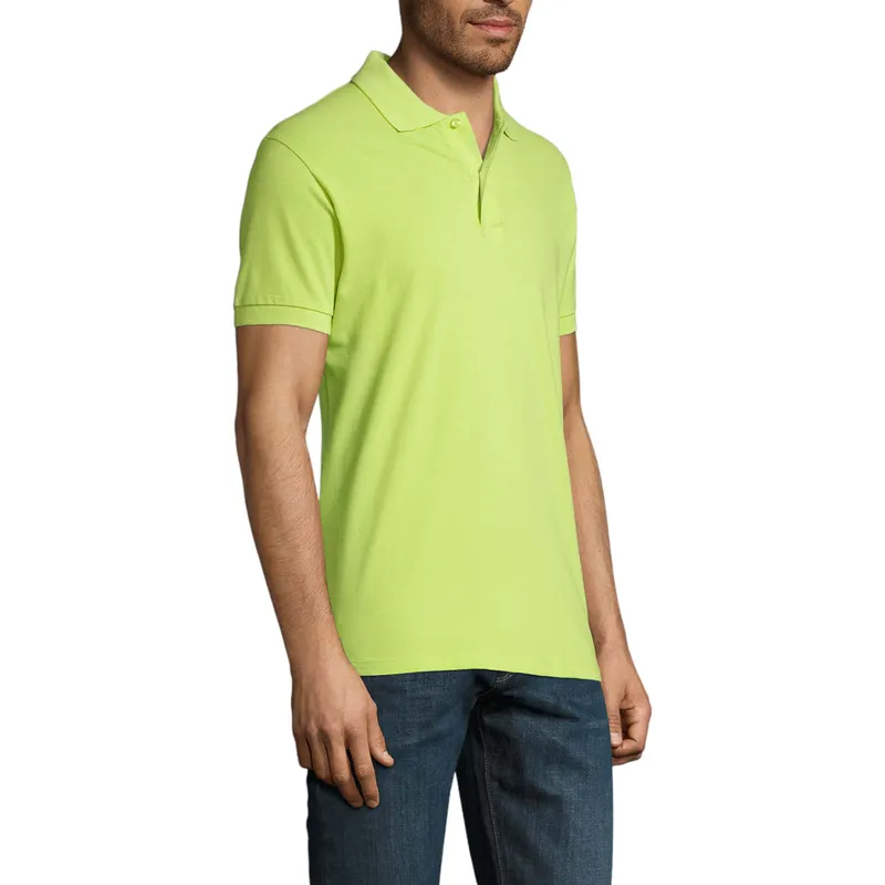mens polo shirts regular fit casual summer cotton tee lime1