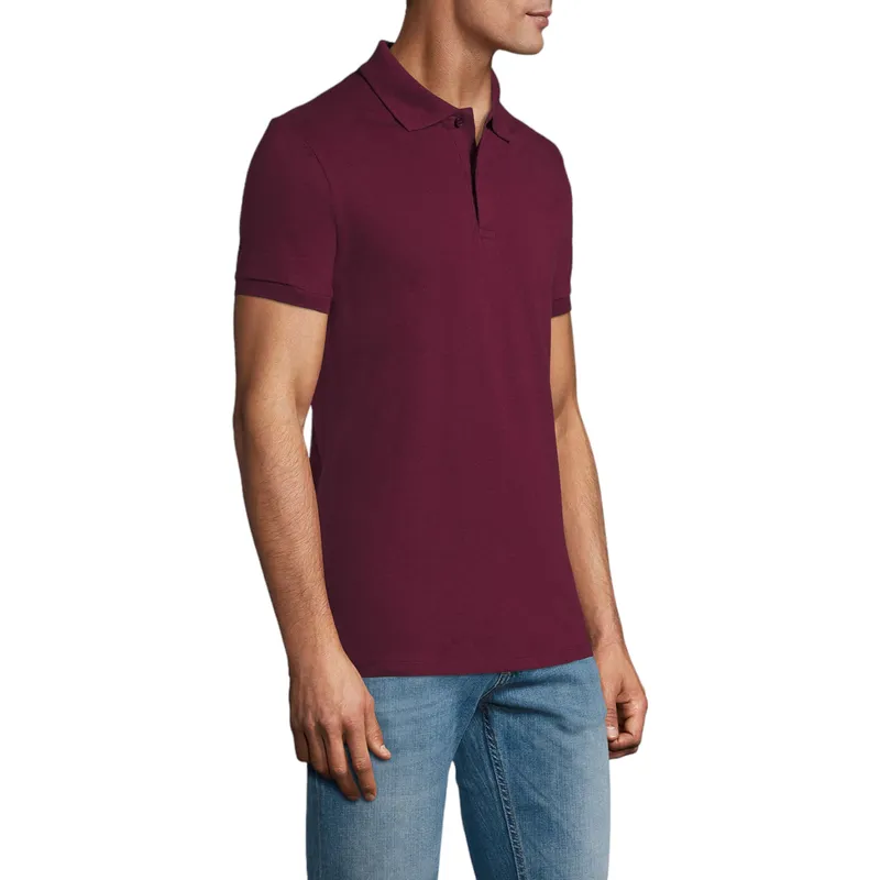 mens polo shirts regular fit casual summer cotton tee maroon1
