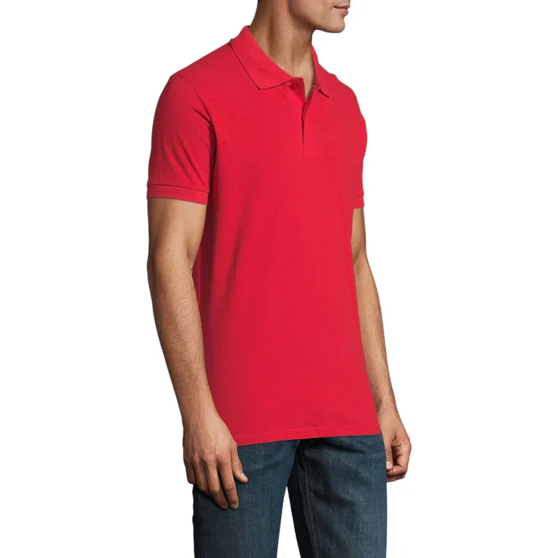 mens polo shirts regular fit casual summer cotton tee red1