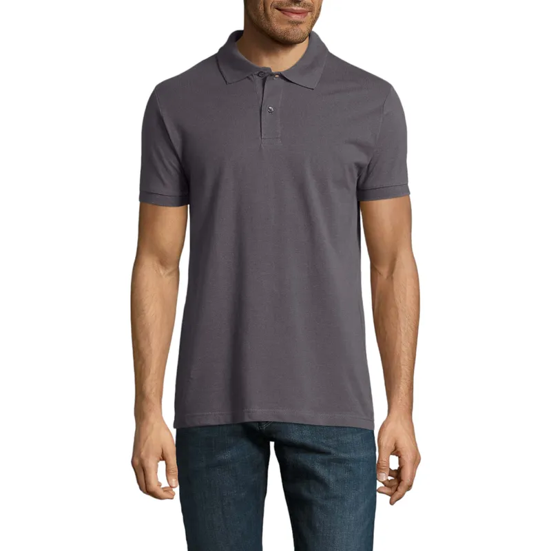 mens polo shirts regular fit casual summer cotton tee steel grey1