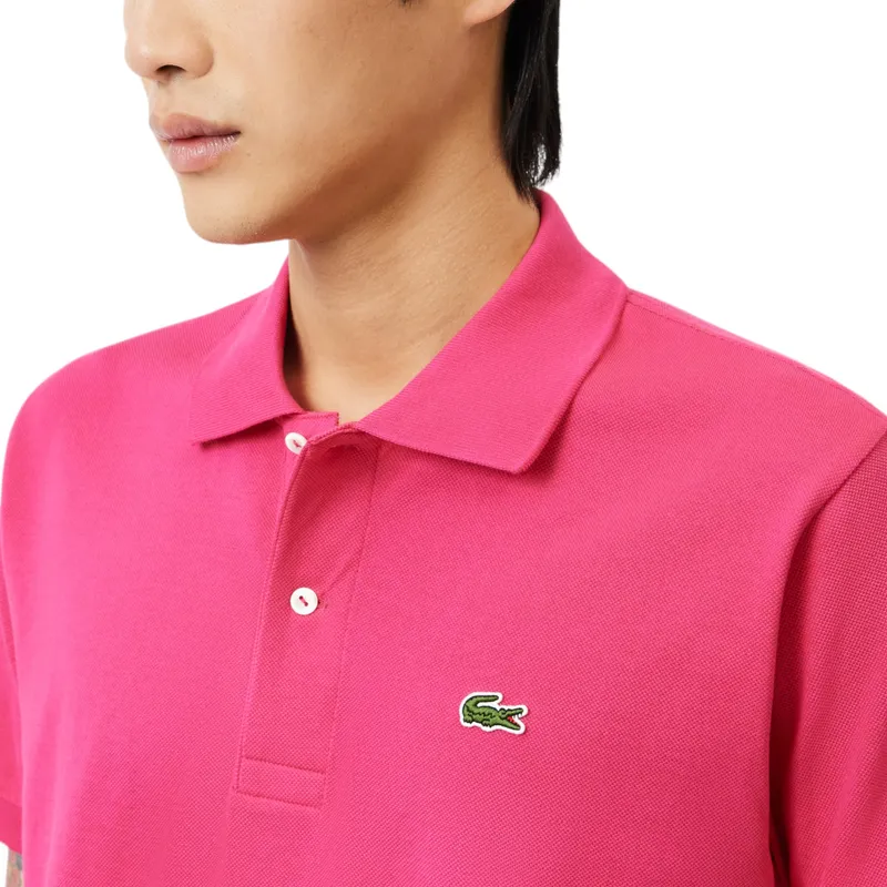 lacoste l1212 mens polo t shirts classic fit short sleeve rose1