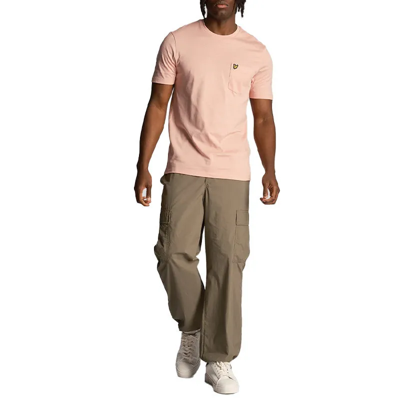 lyle & scott mens short sleeve t shirts regular fit top palm pink1