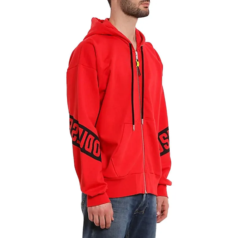 Diesel S Alby Zip Felpa Men Hoodie Red Top Brand Outlet UK