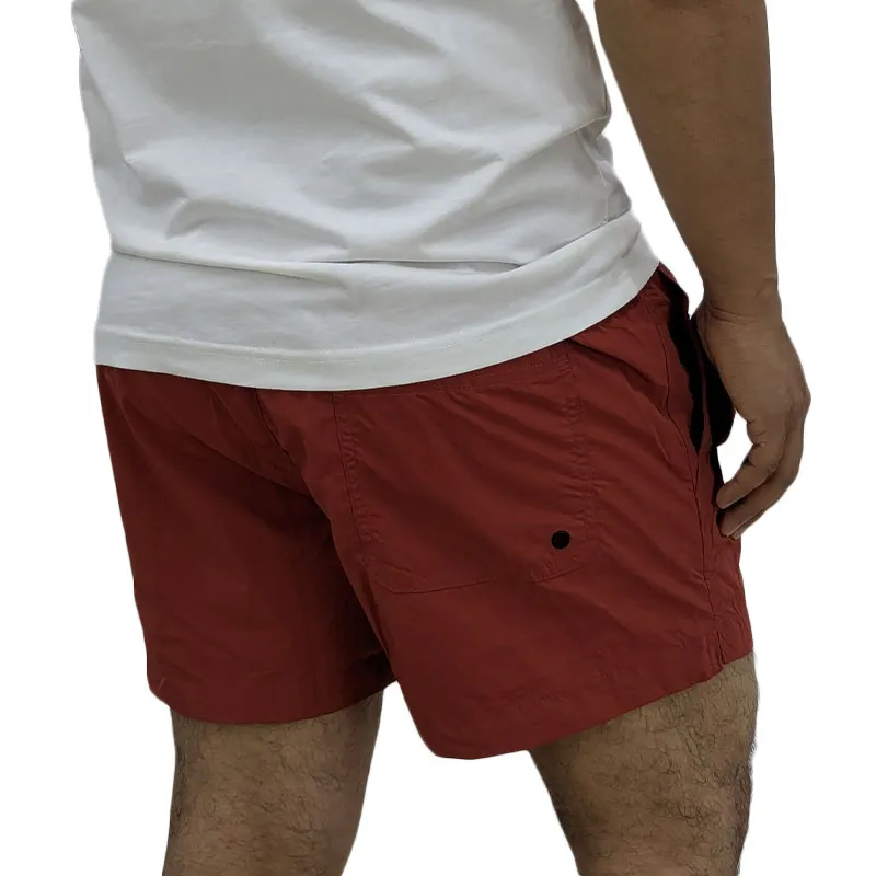 mens swimming shorts surf shorts length trunks beachwear brick red2