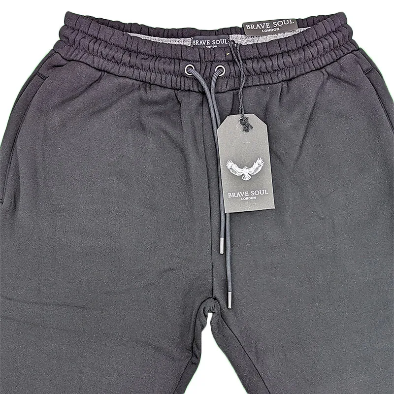 brave soul mens joggers fleece bottoms casual trousers black2