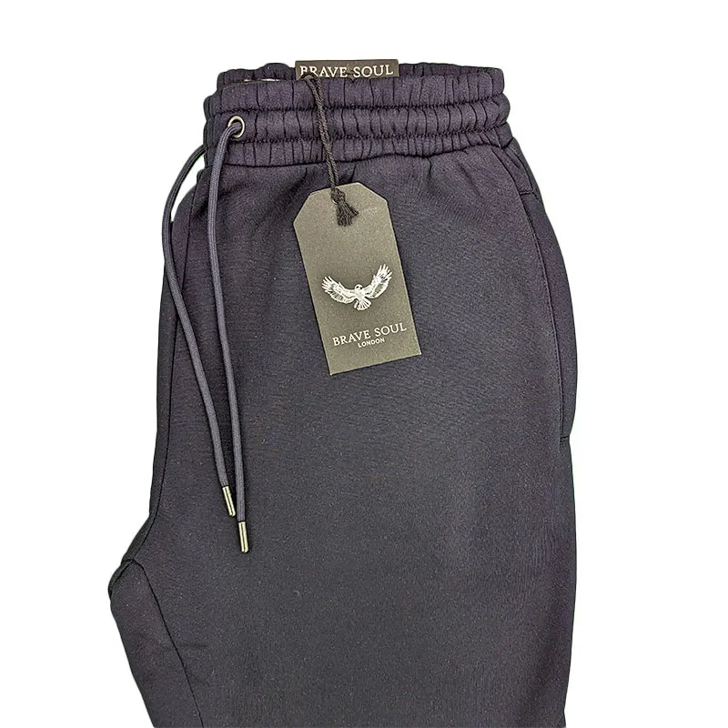 brave soul mens joggers fleece bottoms casual trousers navy2