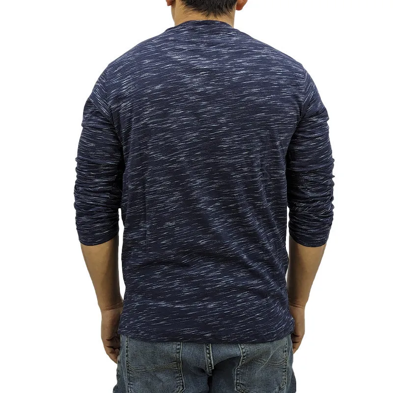 jack & jones mens long sleeve t shirts crew neck top navy lines2