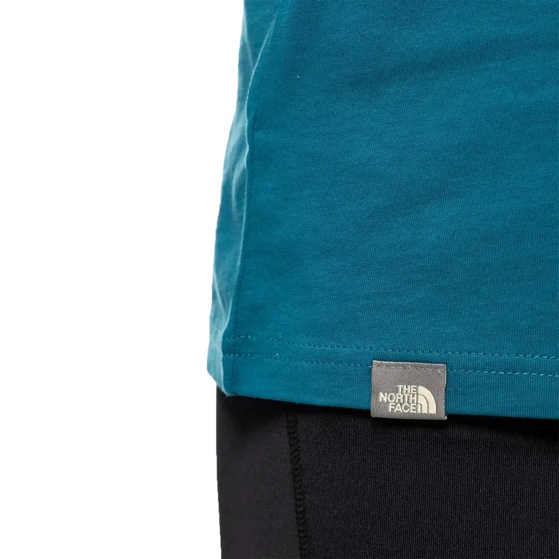 the north face mens t shirts rust logo short sleeve crew neck tee teal blue2