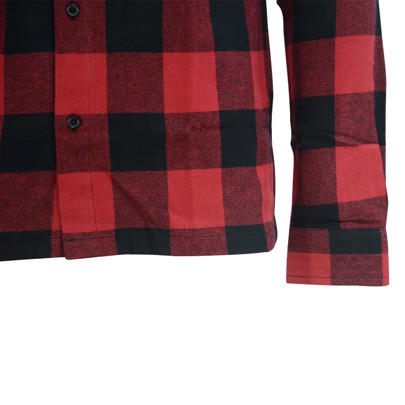 euroclips mens chess check shirts regular casual red and black2