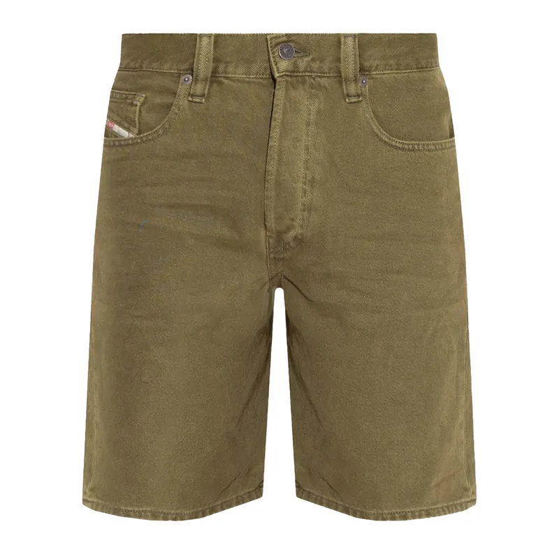 diesel regular-short mens denim shorts casual summer beachwear olive2