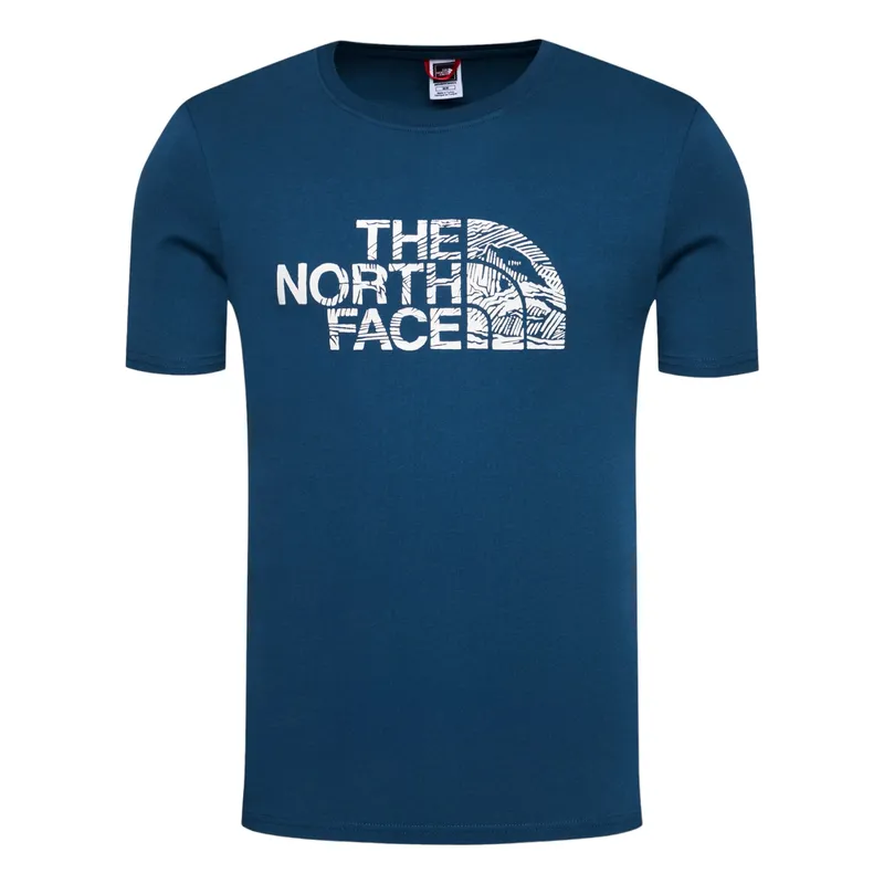 the north face mens t shirts woodcut dome soft cotton tee teal blue2