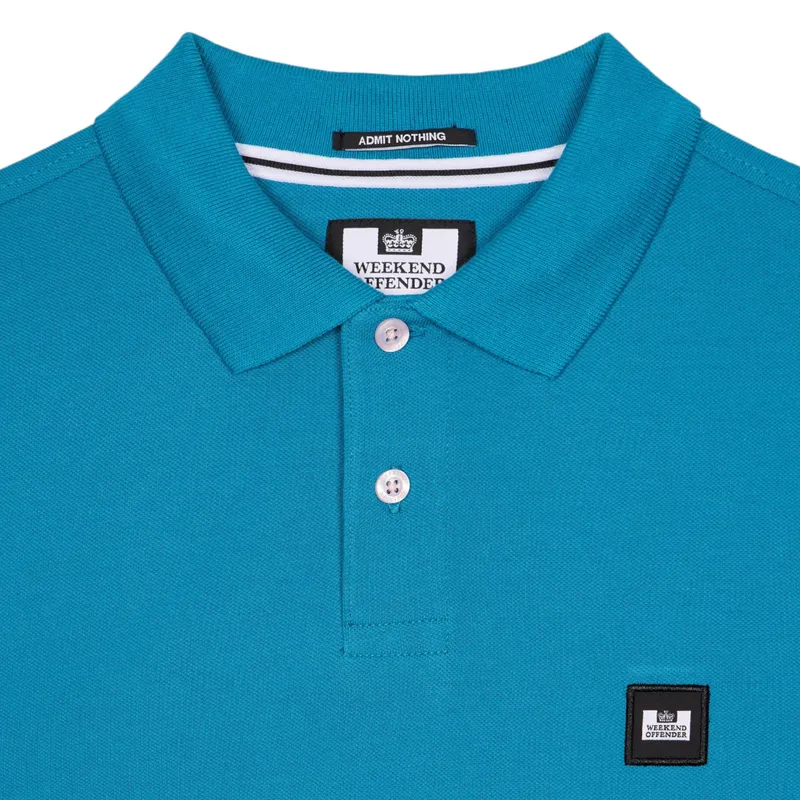 weekend offender mens polo shirts caneiros short sleeve kingfisher blue2