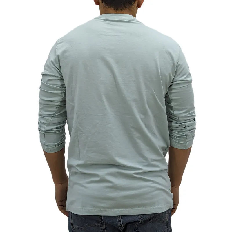 jack & jones mens long sleeve t shirts cotton tee crew neck top pastel green2