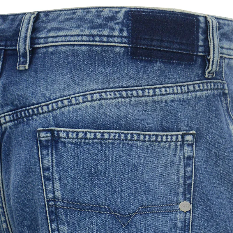 diesel d oliver 084ef mens denim shorts wide leg cotton summer blue2