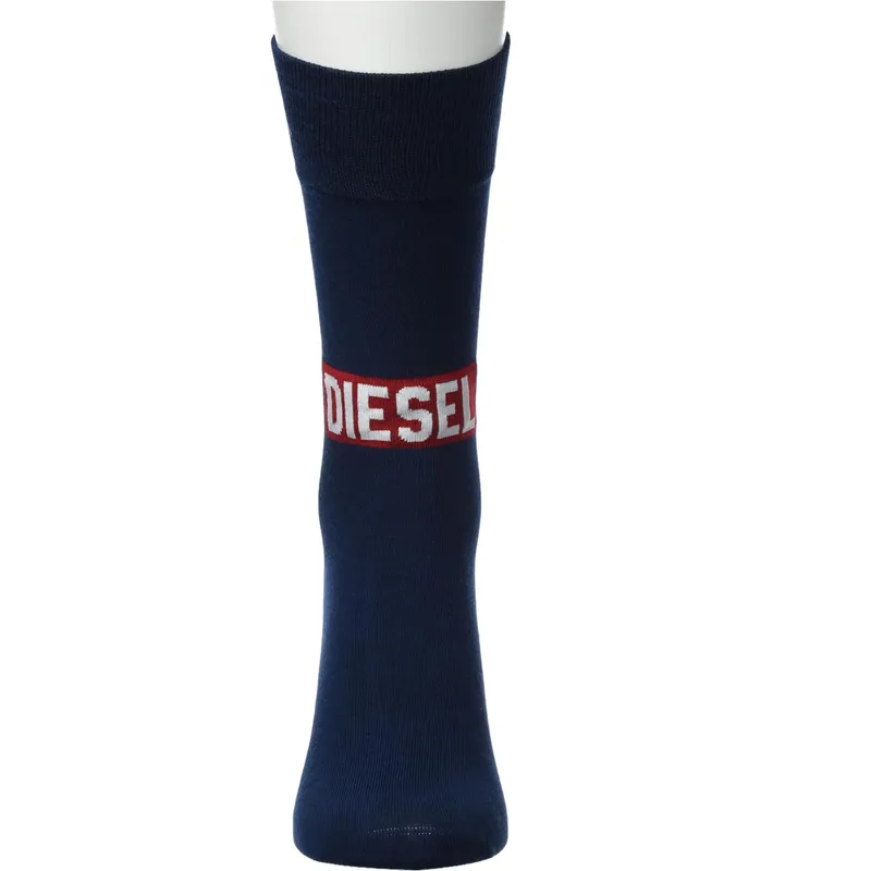 diesel calzino mens socks soft cotton sports striped logo navy2
