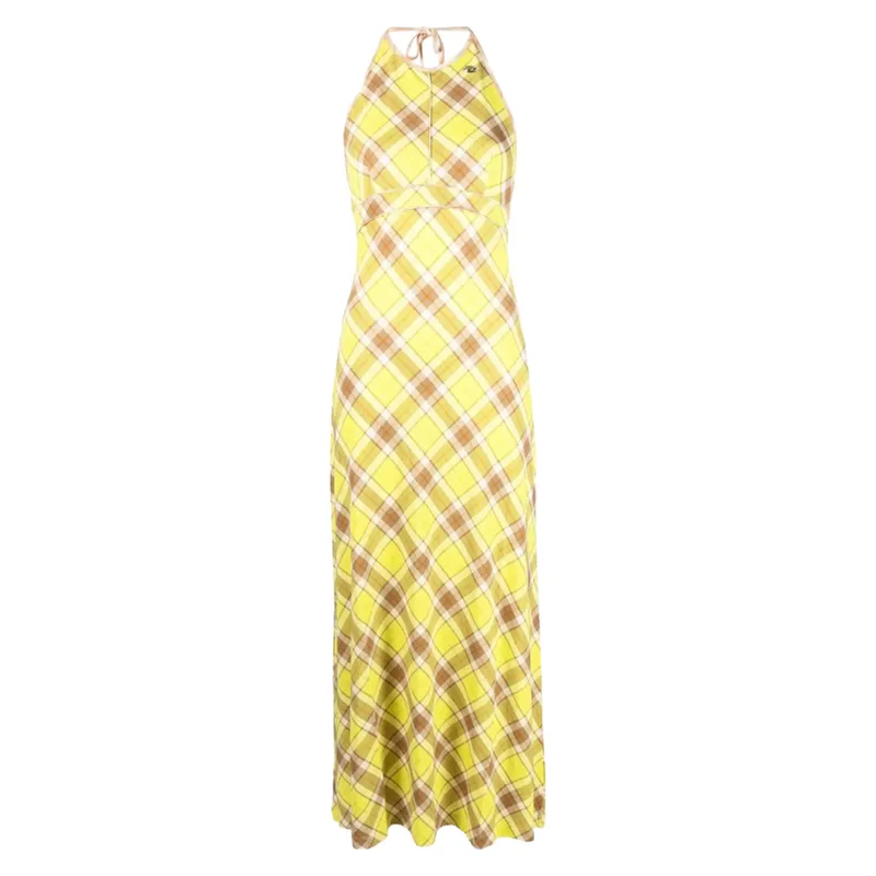 diesel d-maxim-c2 womens plaid dress summer long maxi2