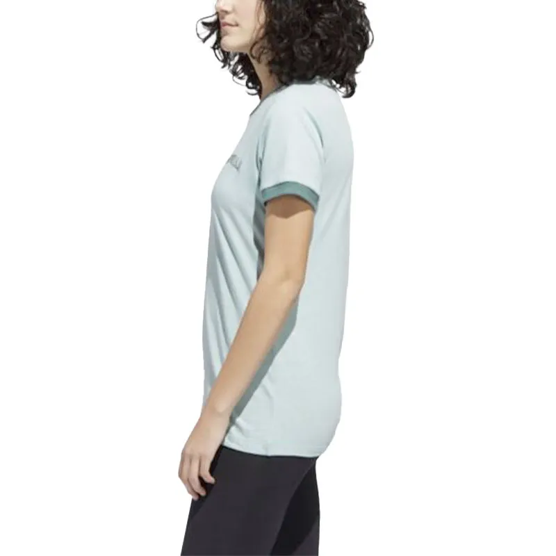 adidas ge0338 womens t shirts ribbed crew neck sports cotton tee2