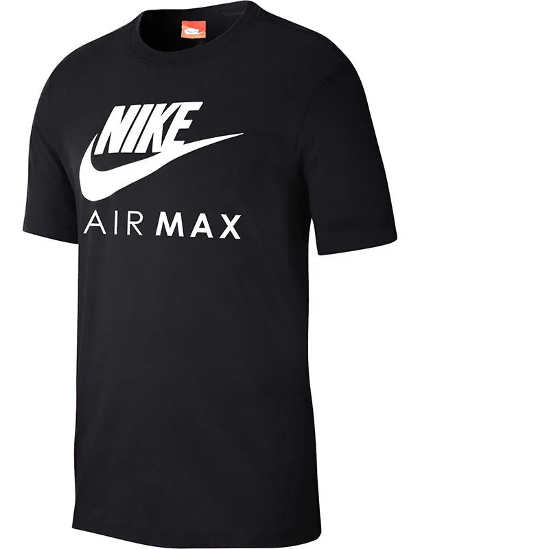 nike air max mens t shirt short sleeve crew neck casual black tee2