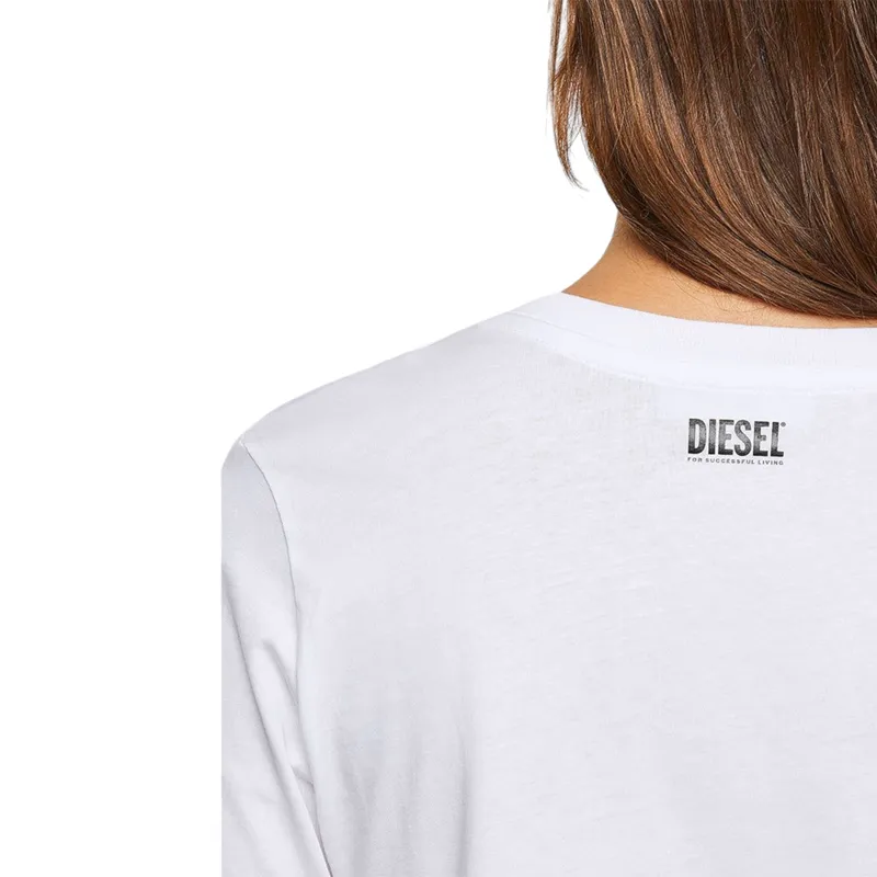 diesel t-sily-v20 womens t shirts crew neck slim fit white2