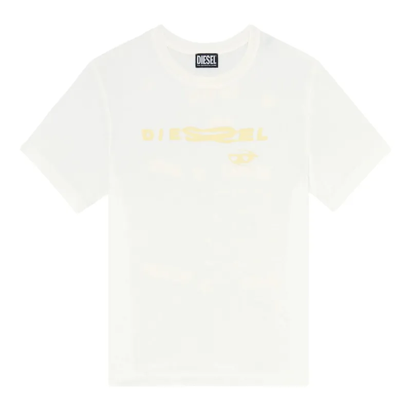 diesel t-danny womens t shirts oversize crew neck top off white2