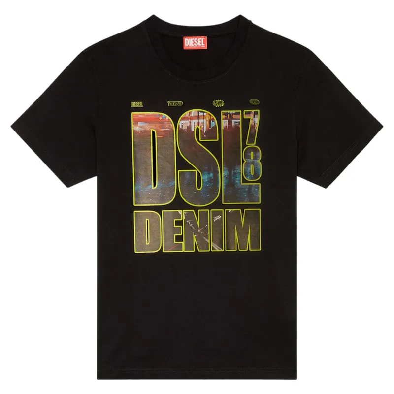diesel t-diegor-l7 mens t shirts short sleeve regular fit black2