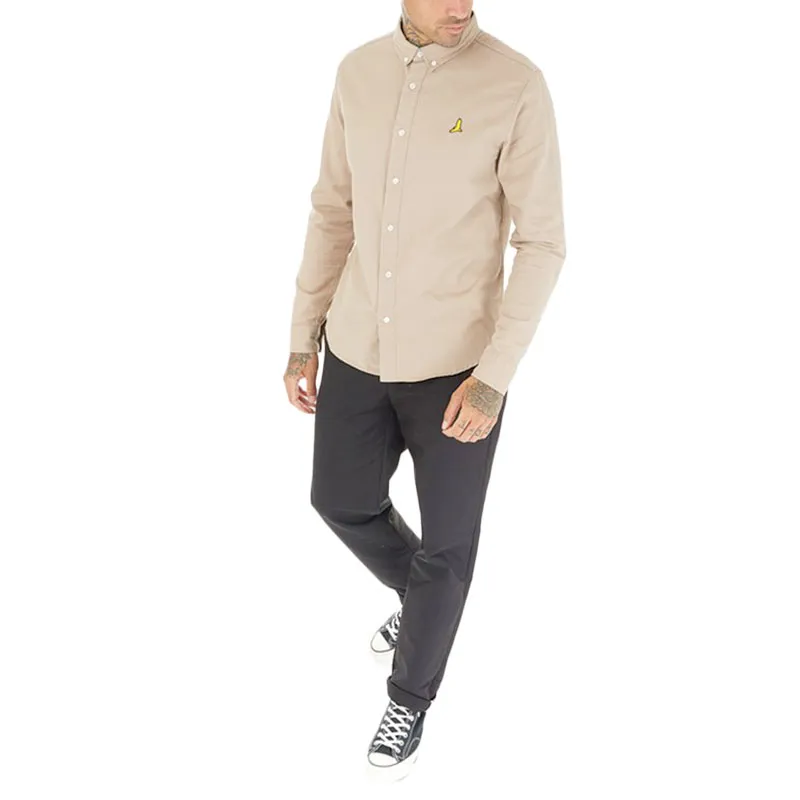 brave soul mens cotton twill shirts long sleeve party formal stone2