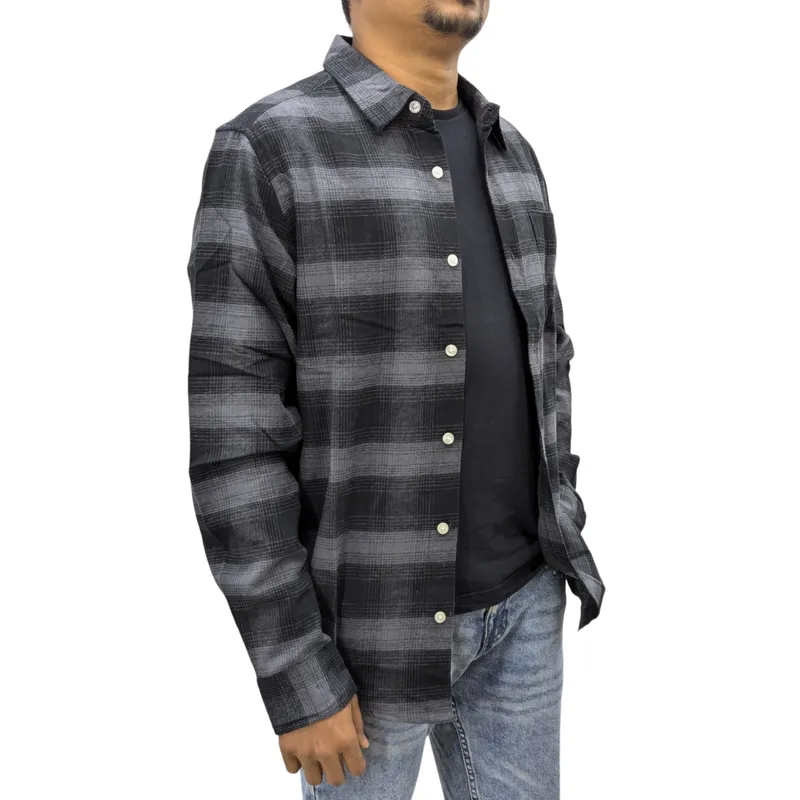 regatta mens lumberjack flannel check shirt grey and black2