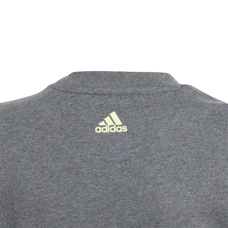 adidas ib8775 kids boys t shirts crew neck short sleeve charcoal grey2