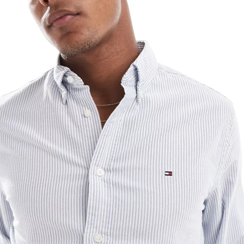tommy hilfiger mens oxford shirts blue stripe2