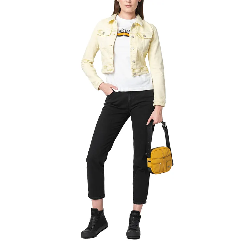 diesel de-slimmy 09c93 womens denim jacket cropped yellow2
