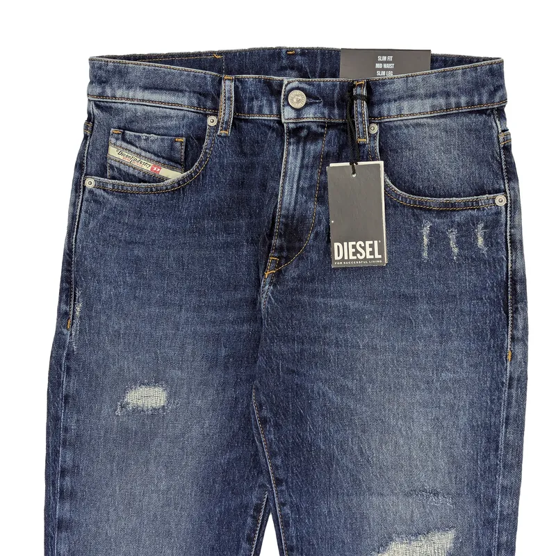 diesel 2019 d-strukt-r mens denim jeans slim fit mid waist2