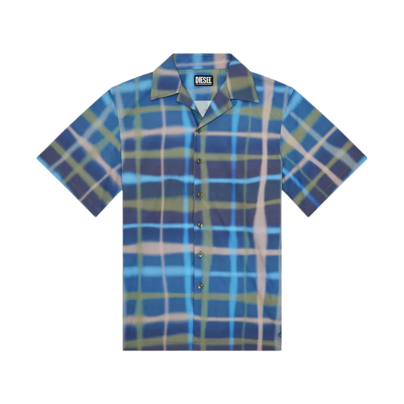 diesel s-frank-check 0dmat mens check shirt regular fit2