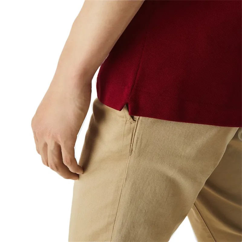 lacoste l1212 mens polo shirts collared classic fit top bordeaux2