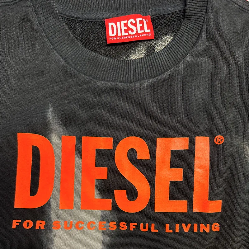 diesel smart unisex kids girls pullover sweatshirt crew neck black2
