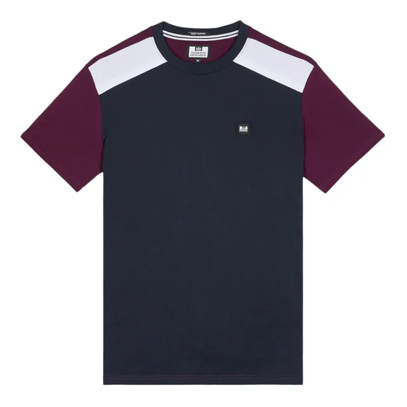 weekend offender mens t shirts lederle retro panelled regular fit2