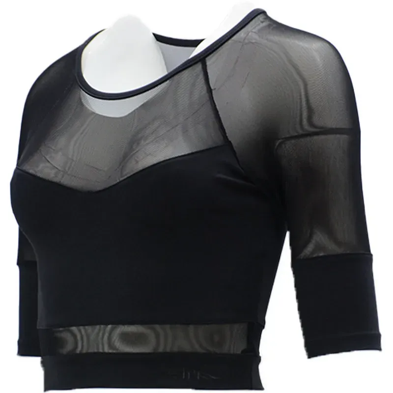 baa 14 womens crop top mesh t shirt black2