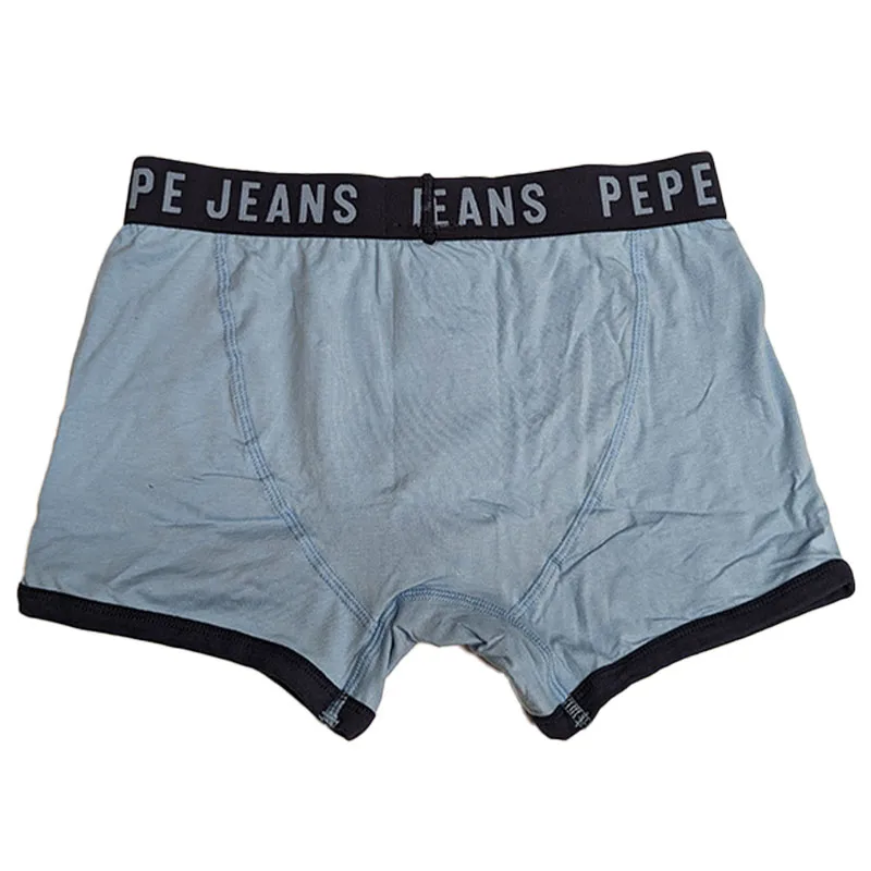 pepe jeans london pmu10155 mens trunk boxer 2 pack underwear navy,sky blue 2