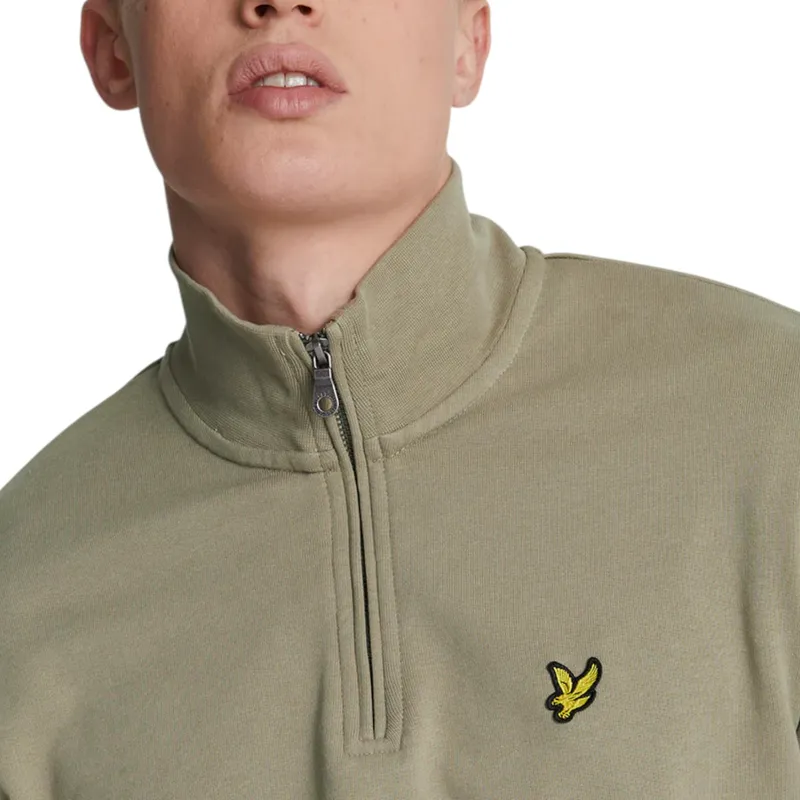 lyle & scott ml2022v loopback half zip mens jumper smoke green2