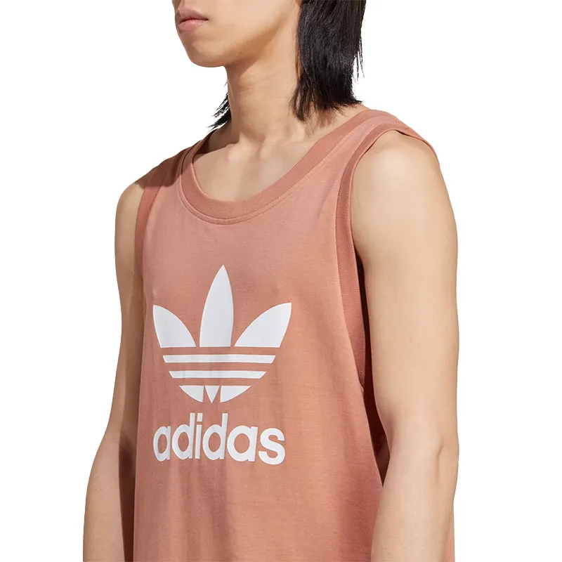 adidas originals trefoil logo tank training gym summer vests brown2