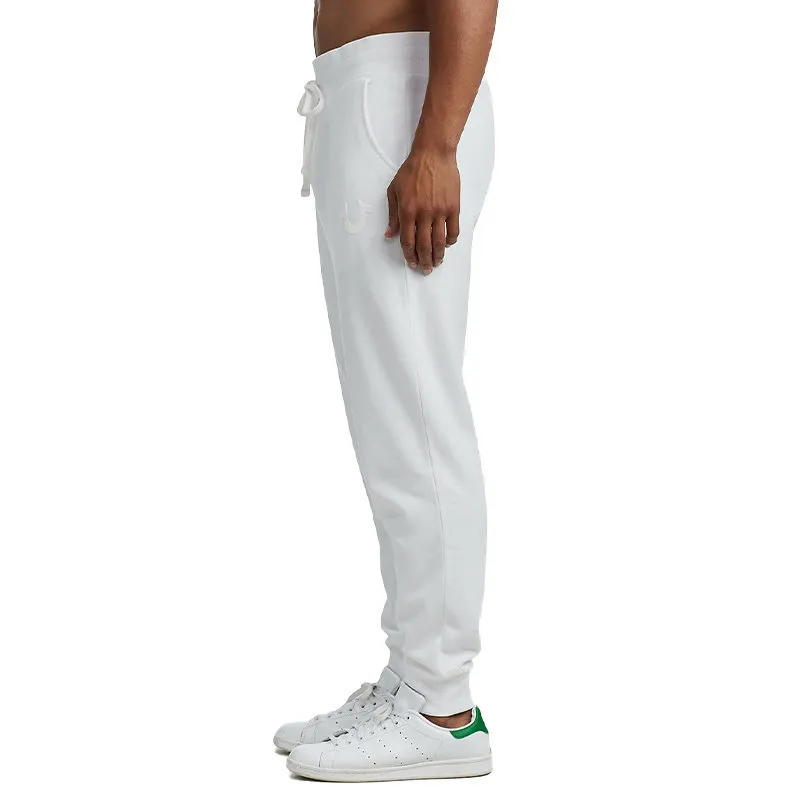 true religion 101714 mens cotton casual jogger bottom white2