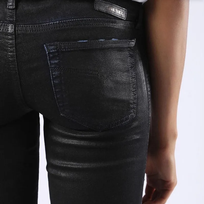 Diesel Grupee Ne 0676k Womens Denim Sweat Jogg Jeans Slim Fit 