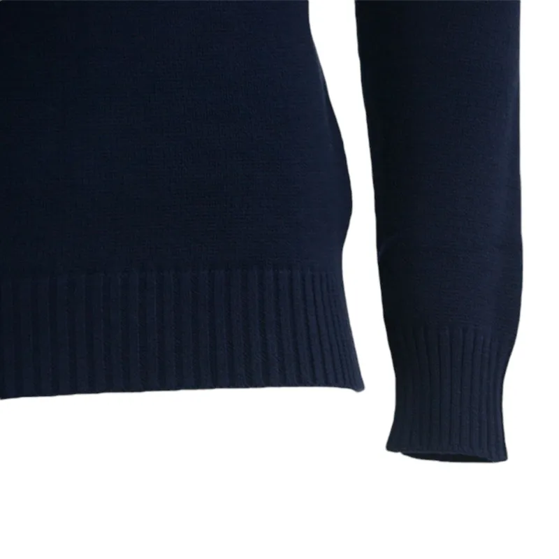 mens half zip sweatshirt cotton high neck top blue stripe2