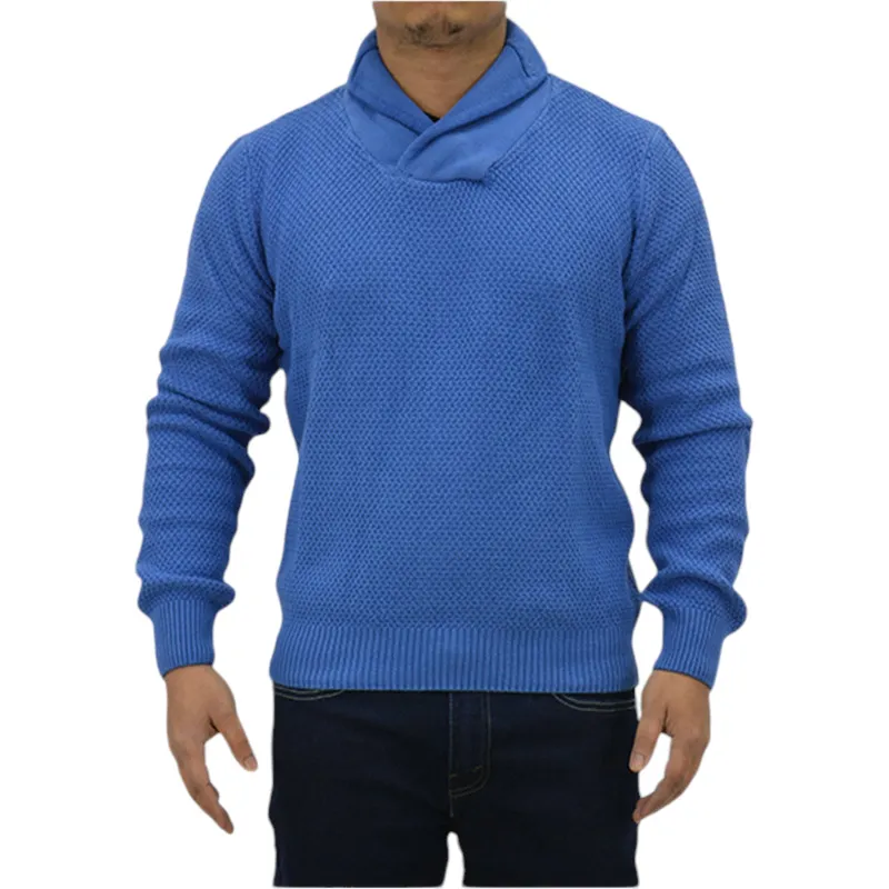 mens pullover jumper slim fit knitwear cotton top blue2