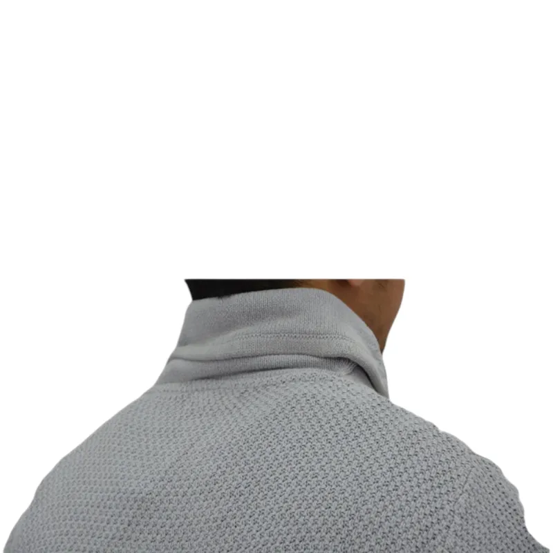 mens pullover jumper slim fit knitwear cotton top grey2