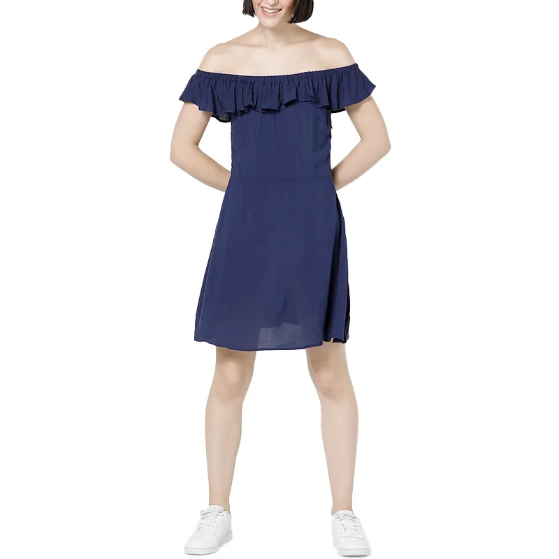 brave soul aruba women off shoulder min dress dark blue2